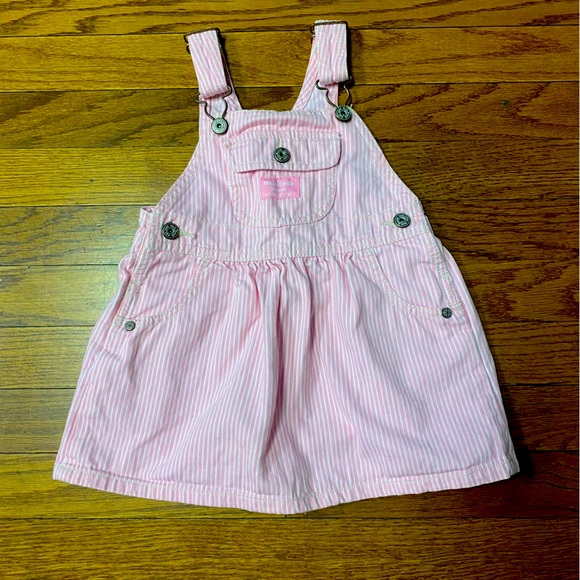 Pink & White OshKosh Overall Dress - Picture 1 of 4